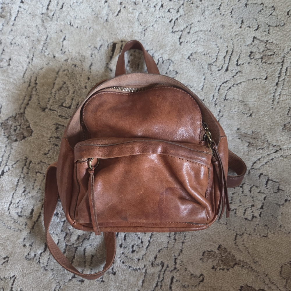 Madewell Mini Lorimer English Saddle Leather Backpack
